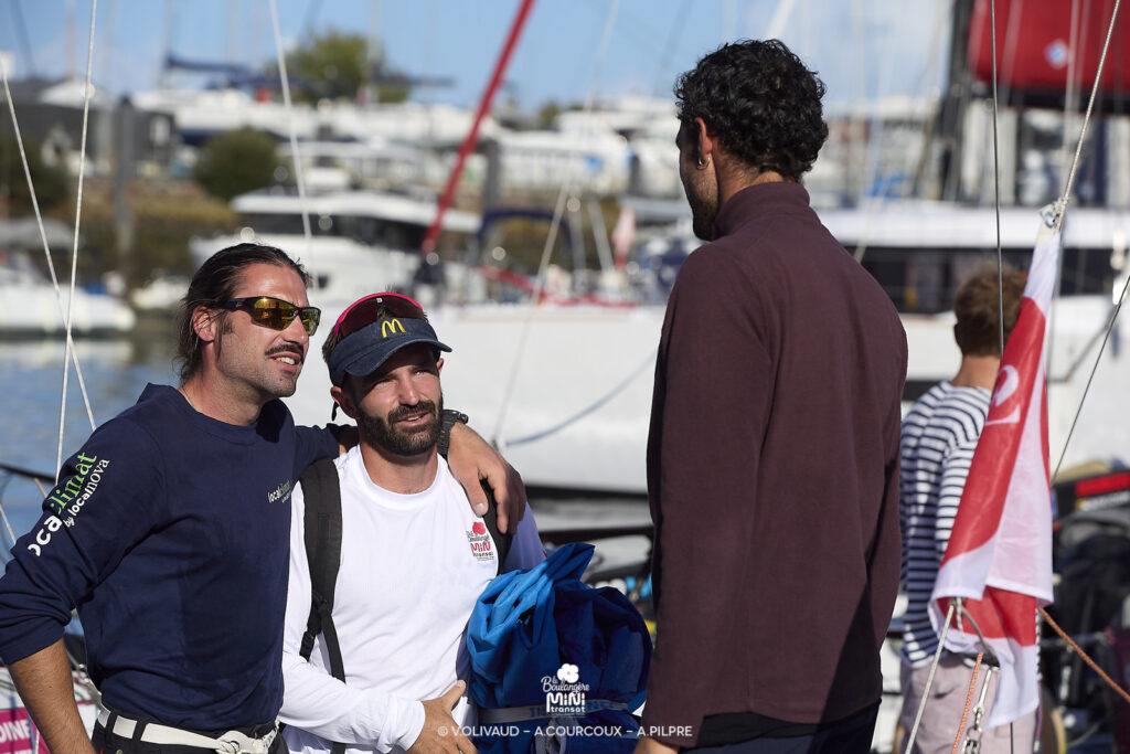 Antoine sur les pontons le jour du départ de la Mini-Transat